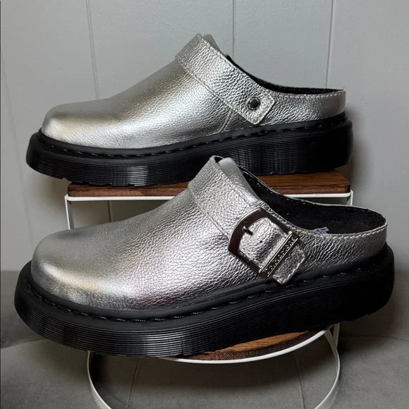 Dr. Martens Laketen Slingback Mule Tumbled Silver Metallic Size 8 NWOT - Picture 6 of 16